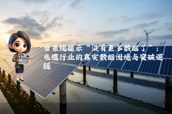 当系统提示“没有更多数据了”：电缆行业的真实数据困境与突破逻辑